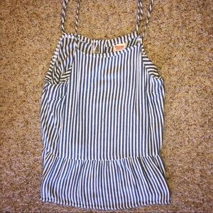 White and blue striped tank top